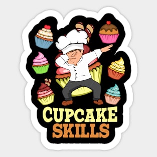 Cupcake Lover Men Pastry Chef Baking Cupcakes Sticker